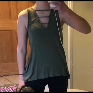 Dark Green AEO Tank Top